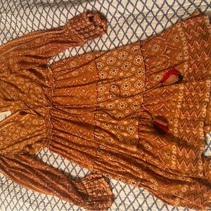 Bohemian Orange Patterned Dress